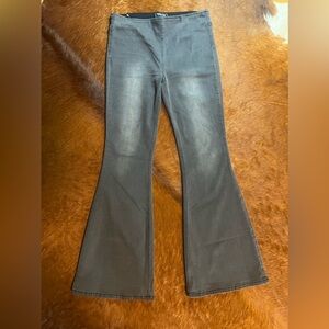 Stretch Bellbottoms - Gray Pull On